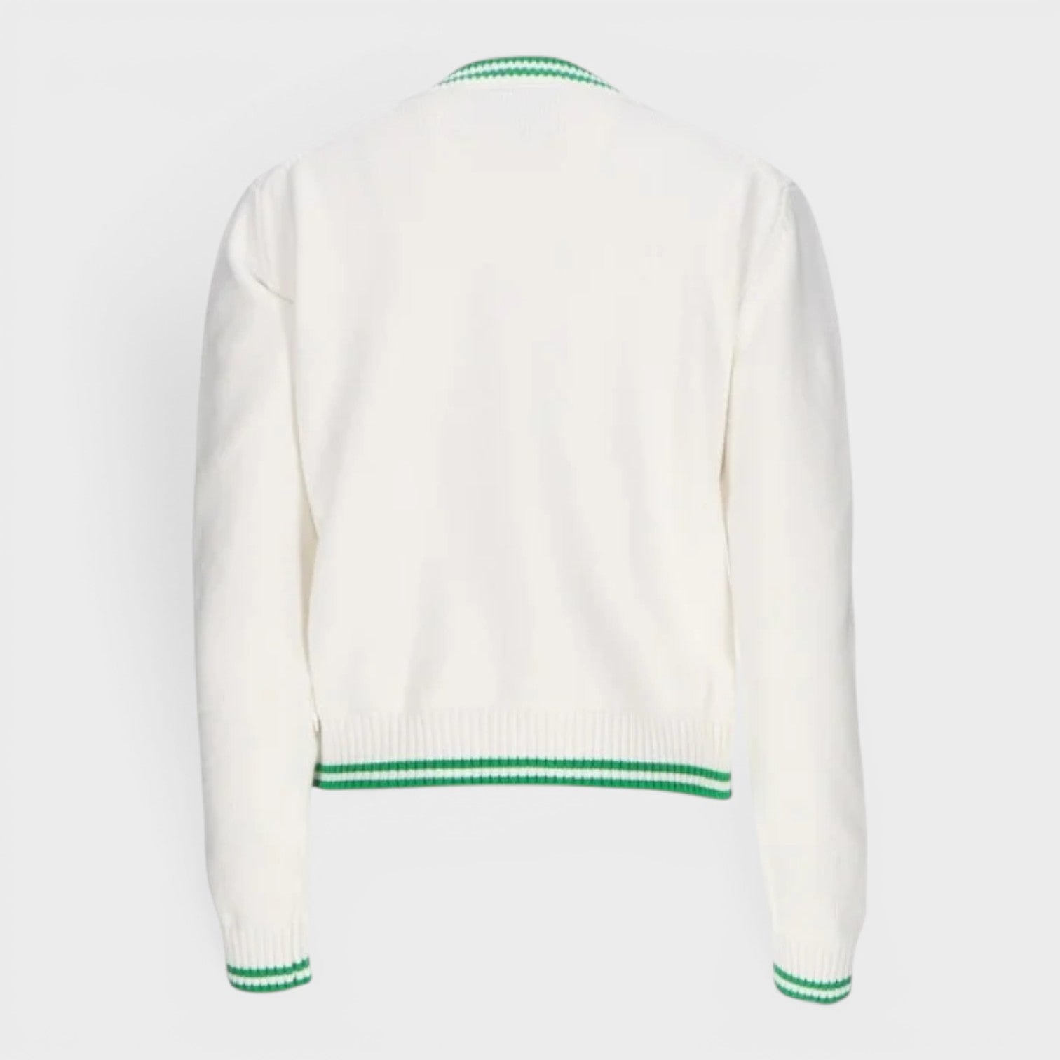 Heart Embroidered Jumper White Green