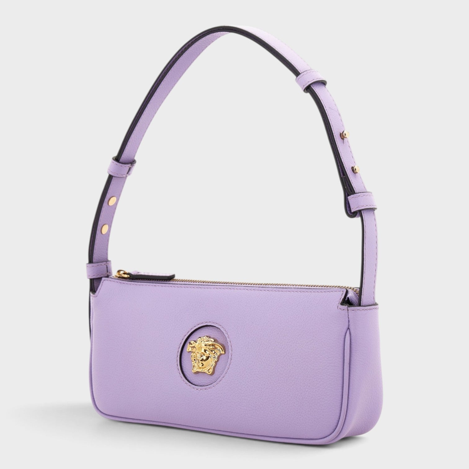 La Medusa Leather Handbag Lilac Gold