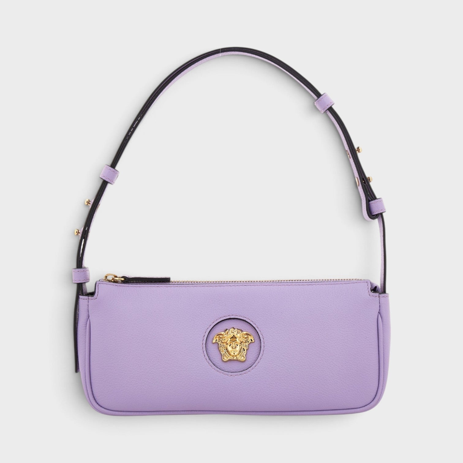 La Medusa Leather Handbag Lilac Gold